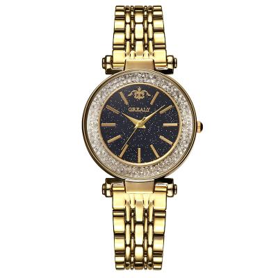 China Water Resistant Women Watches Hot Luxury And Elegant Geometric Outdoor Starry Sky Dial Belt Ladies Quartz Watch Gifts for sale