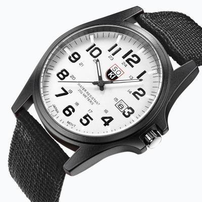 China Full Army Watch Men Military Male Calendar Quartz Watches Wristwatch Men's Casual Sport Cloth Strap Canvas Fabric Strap Men's Saati Saati Clock for sale