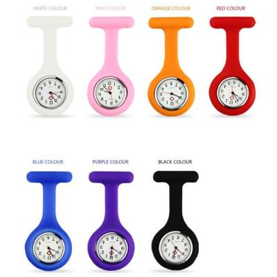 China Water Resistant Silicone Luminous Nurse Watch Brooch Tunic FOB Watch With Free Battery Medical Doctor Watch Clock for sale