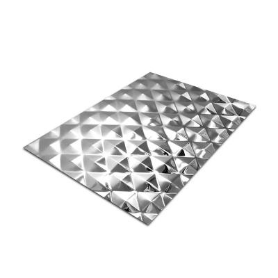 China Suitable for wall decoration Foshan factory 304 3D design water ripple hammer decoration plates stainless steel embossed metal sheets for wall panel for sale