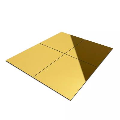 China Suitable For Wall Decoration Foshan Factory 201 304 Gold Mirror Finish Titanium Stainless Steel Sheet Decorative18K Polishing Jiangsu Custom Color Brother Ba for sale