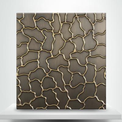 China Suitable for wall decoration custom embossed decoration plate nano embossed hairline green copper bronze clad antique colors stainless steel sheet for sale