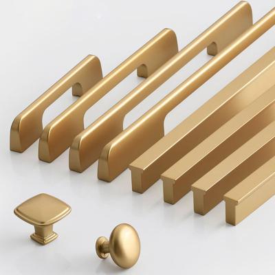 China Modern Luxury Interior Hardware Accessories Gold Door Window Handles Stainless Steel Sideboard Wardrobe Cabinet Cabinet Pulls for sale