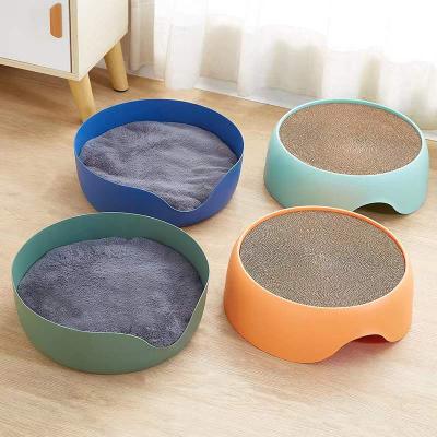 China 2022 Stocked New Cat Scratch Post Pad Cardboard Fish Shaped High Density Wrinkled Cat Scratch for sale