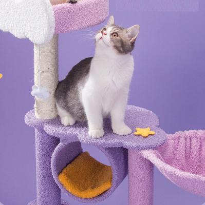 China High Quality Tower Stocked Cat Trees and Scratcher House Pet Scratcher Tree Cat Manufacturer Wholesale Detachable Cat for sale