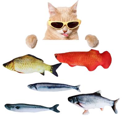 China Stocked Cat Playing Training Tool Pets Mint Fish Chew Toys Fish Toy For Cat Rest Bite Plush Catnip for sale