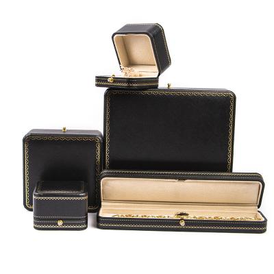 China Wholesale Custom Luxury Necklace Elegant Ring Box Jewelry Packaging Box Logo Earring Bracelet Black Paper Jewelry Box for sale