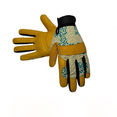 China New Wear-Resistant Yellow Cowhide Leather Gardening Gloves Garden Driver Machinery Kick Proof Cactus Proof Safety Outdoor Gloves for sale