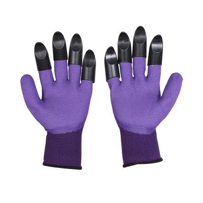 China New Wear Resistant Planting Flowers and Grass Work Protection Latex Protective Gloves with Plastic Prongs Gardening Diving Gloves for sale