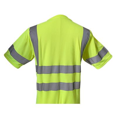 China INSTANT High Visibility LED Logo Hi Vis Work Safety Reflective Green Short Sleeve Polyester Customized Reflective Clothing Shirt for sale