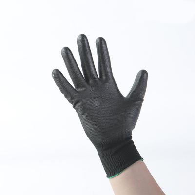 China Elastic Nylon Palm Coated Gloves PU Coated Rubber Impregnated Work Safety Gloves Dustproof Electronic Work Gloves for sale