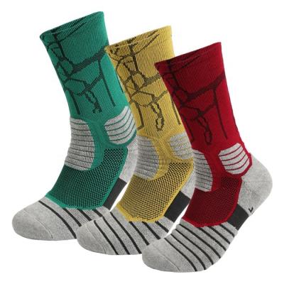 China Logo Basketball Elite Sports Antibacterial Knitted Knitted Sporty Made Socks Custom Made Sports Socks for sale