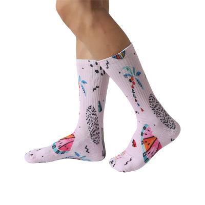 China Custom fashion 3d antibacterial bulk logo printing sublimation men socks wholesales for sale