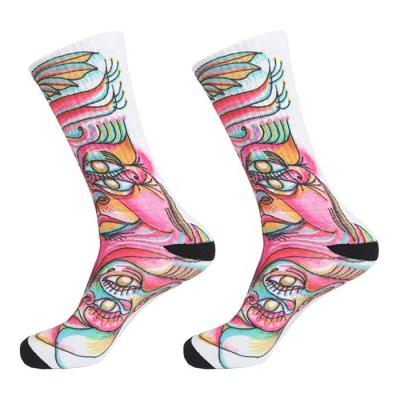 China 3d antibacterial printed sublimated socks crew sport socks for sale