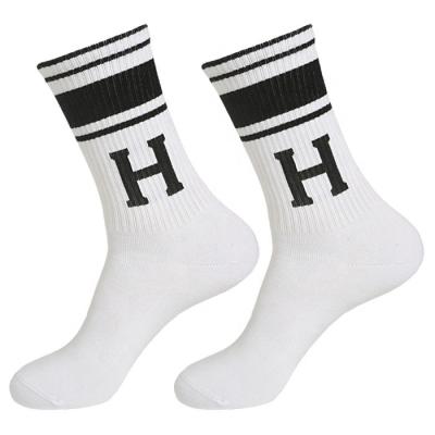 China OEM Antibacterial Cheap Wholesale Designer Custom Design Your Own Logo Mens Crew Sports Socks Black Bamboo Cotton Sock For Man for sale