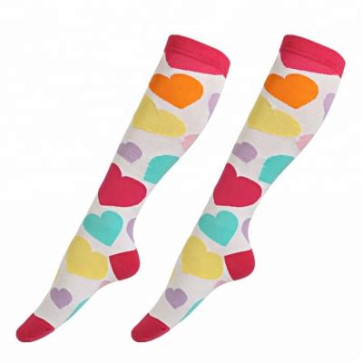 China Girls High Anti-Slip Knee Length Cotton Socks for sale