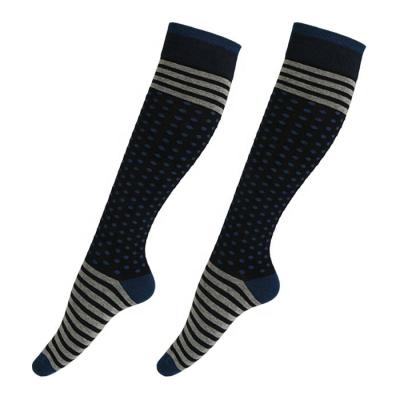 China Wholesale Pattern Knee High Anti-Fault Stripe Compression Socks Women for sale