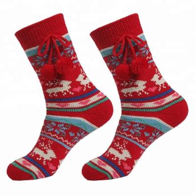 China Anti-Slip Women Knit Slipper Party Home Fleece Acrylic Winter Socks for sale