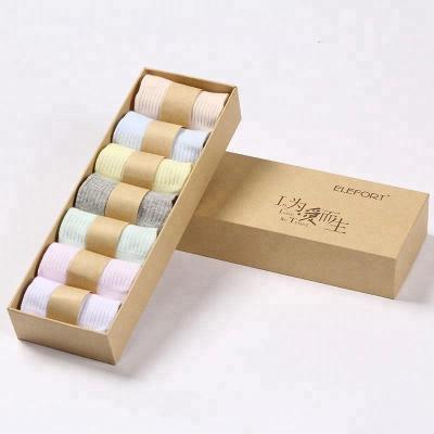 China Gift Box Antibacterial Colorful Socks Elite Women White Boat Socks for sale