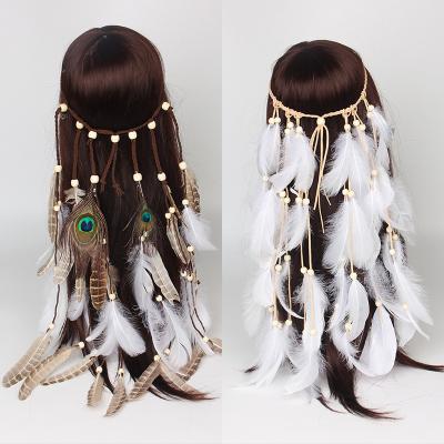 China Bohemian Design Natural Style Women Hair Accessories Feathers Headband for sale