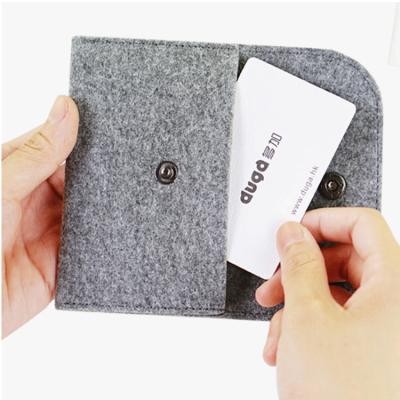 China Custom Felt Wallet Anti Theft Easy Carry Felt Bag Purse Wallet Card Bag Coin Bag for sale