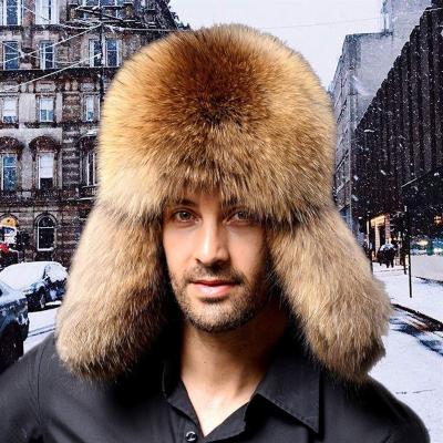 China breathable & 2018 Good Quality Winter Waterproof Men Leather Fur Trapper Hats Warm Bomber Earflap Hats From China for sale