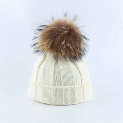 China Crochet Pom Pom Hats Kids Child Knitted High Quality COMMON Winter Hat With Big Large Poms for sale