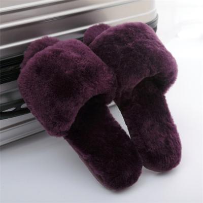 China Fashion Trend Custom High Quality Winter Slipper Faux Fur Slippers Women's and Men's Open Toe Slides Indoor Bedroom for sale