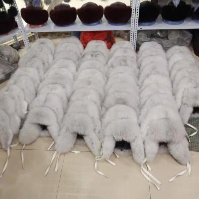 China breathable & Waterproof Wholesale 100% Real Fox Wither Women Fluffy Warm Fur Hat Earflap Hat for sale