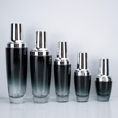 China Wholesale Black Cosmetic Packaging Glass Cosmetic Bottles 1oz 4oz 20ml 30ml 50ml 100ml 120ml for sale