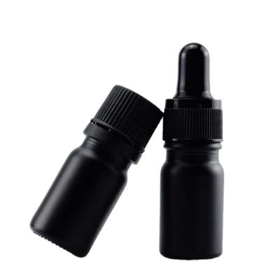 China High Quality Cost Effective Personal Care Essential Oil Glass 10Ml High Frosted Black Glass Bottle for sale