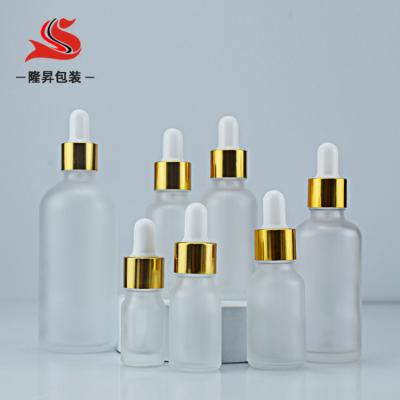 China Wholesale Personal Care White Glass Dropper Bottle Essential Oil Cosmetic Bottle With Gold Dropper Cap Set Aluminum Cap Or Plastic Cap 1000pcs for sale