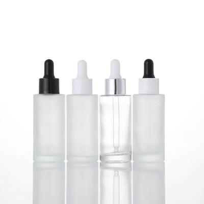 China 1oz 30ml 60ml 2oz 80ml 100ml 120 Clear 4oz Gel Cosmetic Dropper Bottle For Cosmetic Oil With Silver Black White Lid for sale