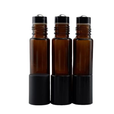 China Top Quality 10Ml Amber Cosmetic Glass Roll On Bottle Amber From Personal Care Factory Manufacturer for sale