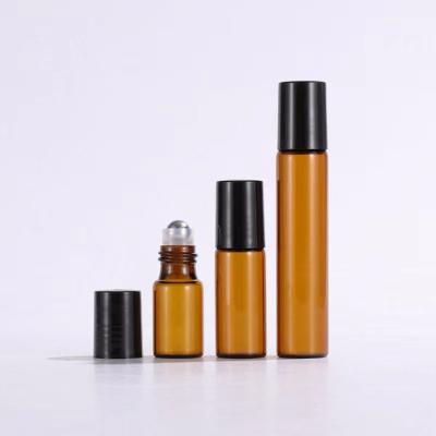 China Cosmetic Free Samples Amber Clear Glass 2ml 3ml 5ml 10ml Roll On Bottle With Cap For Essential Oil for sale