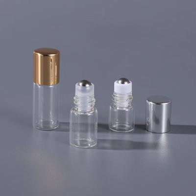 China Cosmetic price Amber Roll On Glass Bottle clear 1ml 2ml 3ml 5ml Vial Samples Roller Bottle from warehouse for sale