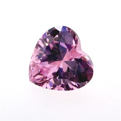 China Color Play Or Fire Heart Shape 3x3mm Pink Zircon Wholesale Stones CZ Stone for sale