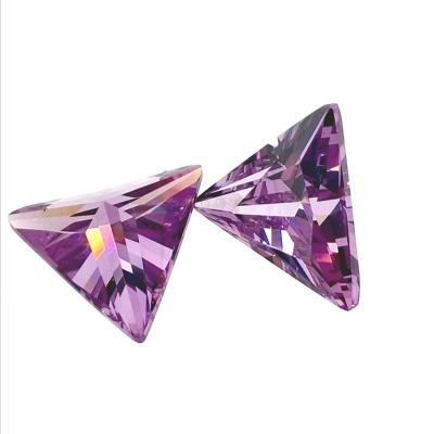 China Fire Synthetic Gemstone Amethyst Triangle Shape Amethyst Factory Zircon Color Play Or Wax for sale