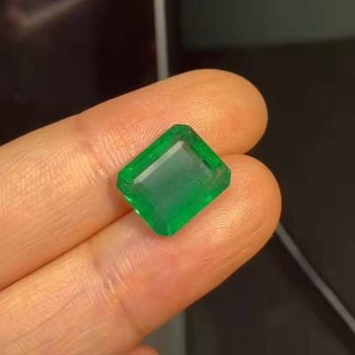 China Game or Fire Emerald Lab Grown Loose Gemstone Diamond Cut Square Shape Emerald wholesale colored loosely for sale