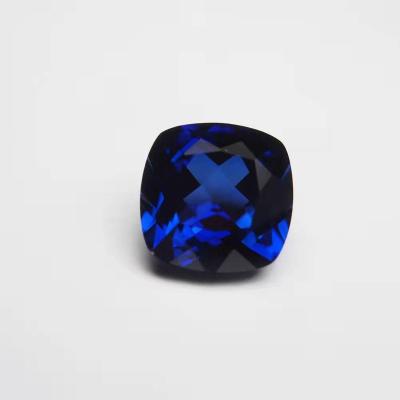 China Factory Direct Top Quality Lab Grown Color Play Or Royal Blue Sapphire Fire Loose Gemstone Cushion Cut Faceted 2 Ct Certificated Natural Blue for sale