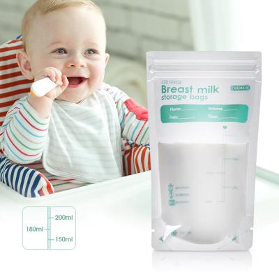 China Disposable Generic Breastmilk Storage Double Zipper BPA Free Holder Pouching Breastmilk Liquid Storage Bag for sale