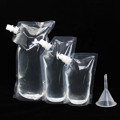 China Liquid Plastics Juice Spout Pouch Moisture Proof Coffee Wine Beverage Ketchup Food Materials Storage Clear Plastics Milk for sale