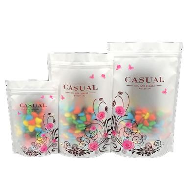 China Matte Rose Blossom POS Bag Snack Bag Dried Fruit Candy Packaging Bag Moisture Proof Frosted Flower Printing (100pcs) for sale