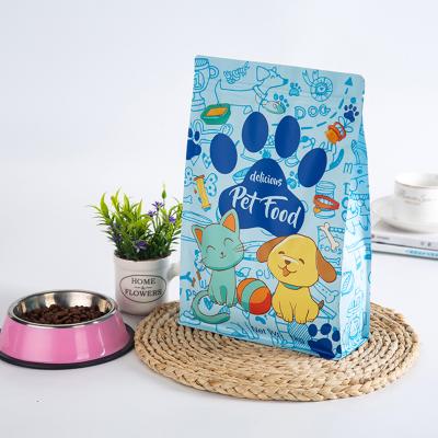 China 100PCS Zipper Flat Bottom Aluminum Foil 1Kg Cute Design Moisture Proof Laminated Cat Food Packaging Pouch Bags for sale