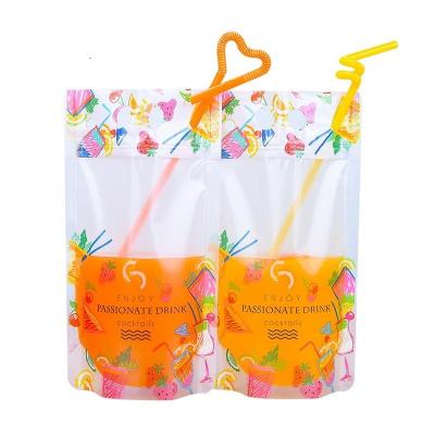 China Disposable Stand Up Bag Plastic Package Beverage Zipper Lock Stand Up Pouch Packaging Bag For Beverage for sale