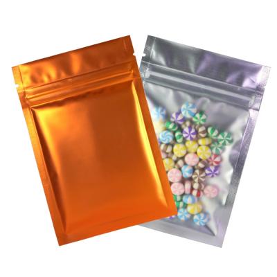 China Matte Orange Heat Sealing Flat Moisture Proof Ziplock Pouch Package Plastic Translucent Bags For Jewelry for sale