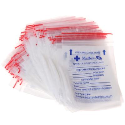 China Transparent Moisture Proof Zipper Lock Case Pill Medicine Storage Bags Disposable Pill Pouches for sale