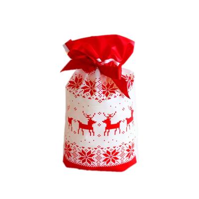 China Red White Moisture Proof Santa Claus Elk Gift Bags Candy Bag For Merry Christmas for sale