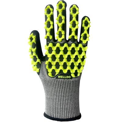 China Custom Logo Rubber Anti Cut Resistant Anti Impact Protection Patching Impact Gloves for sale