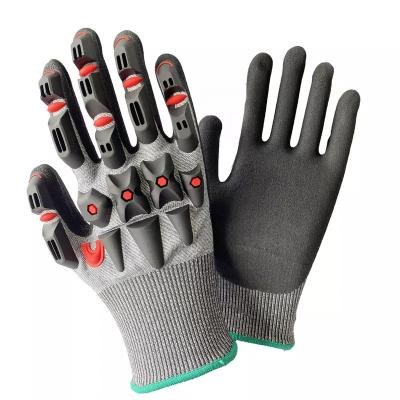 China Durable HPPE Oilfield Shock Proof TPR Gas Contained Anti Impact Gloves for sale